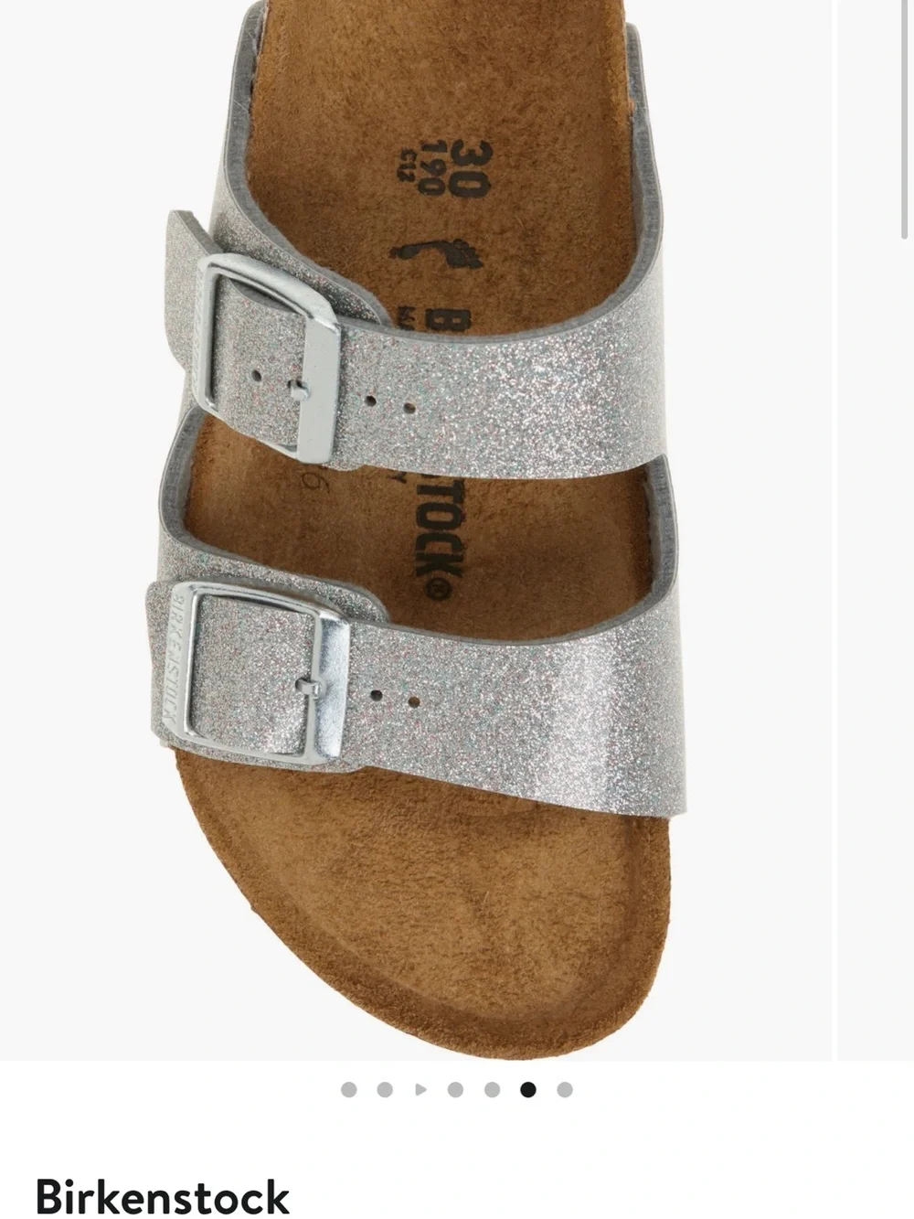 Birkenstock Kids Arizona Sandal in Silver Glitter Sparkle